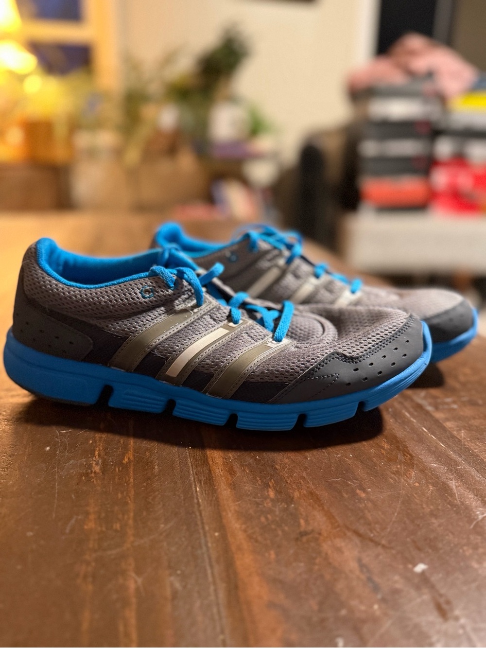 Adidas Athletic Run Cool Breeze 101 Sneakers - Gray & Blue - Size 11